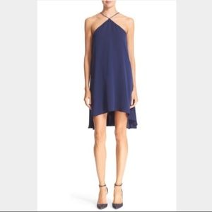 Milly Cascade Back Halter Dress in Navy Size 4